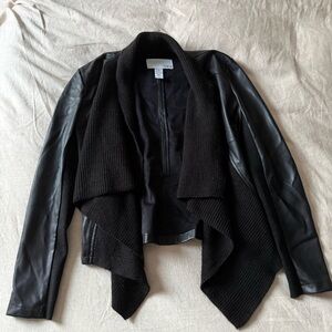 Bar III Black Leather Jacket